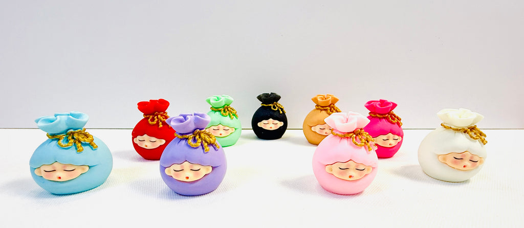 Glowin Resin Money Bag Kiki Figure Blessing Symbols Set 9 Pcs