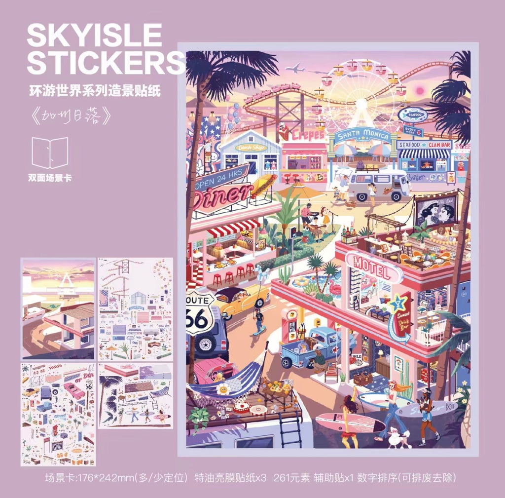 **SKYISLE** Scenic Stickers for Journaling, Scrapbooking & Collage Art | Collectible Scene Building Collection