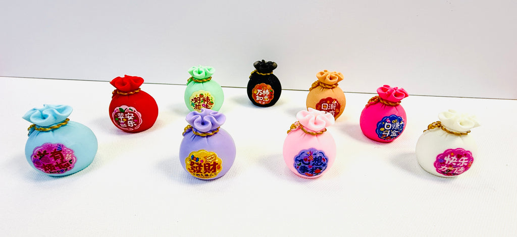 Glowin Resin Money Bag Kiki Figure Blessing Symbols Set 9 Pcs
