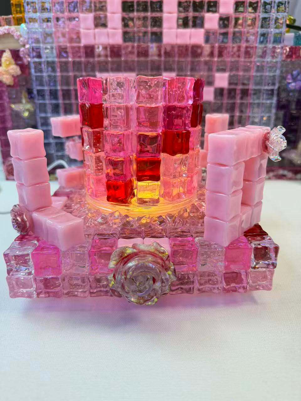 Turnable Pen holder / brush holder with Ice cube- Creamy Color
