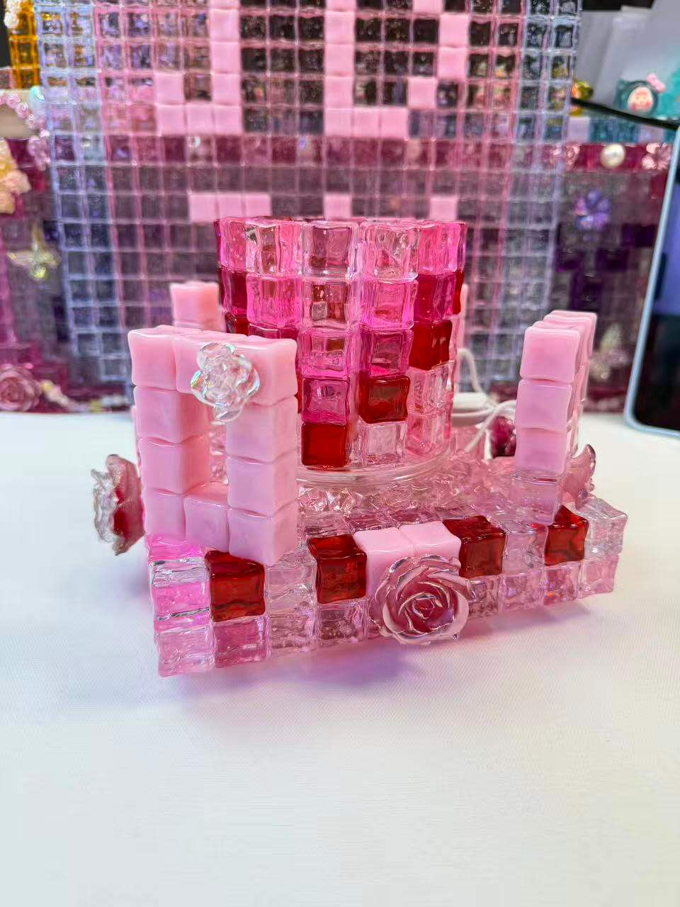 Turnable Pen holder / brush holder with Ice cube- Creamy Color