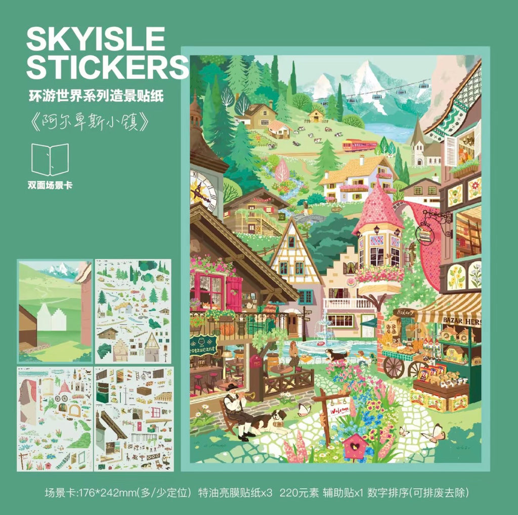 **SKYISLE** Scenic Stickers for Journaling, Scrapbooking & Collage Art | Collectible Scene Building Collection