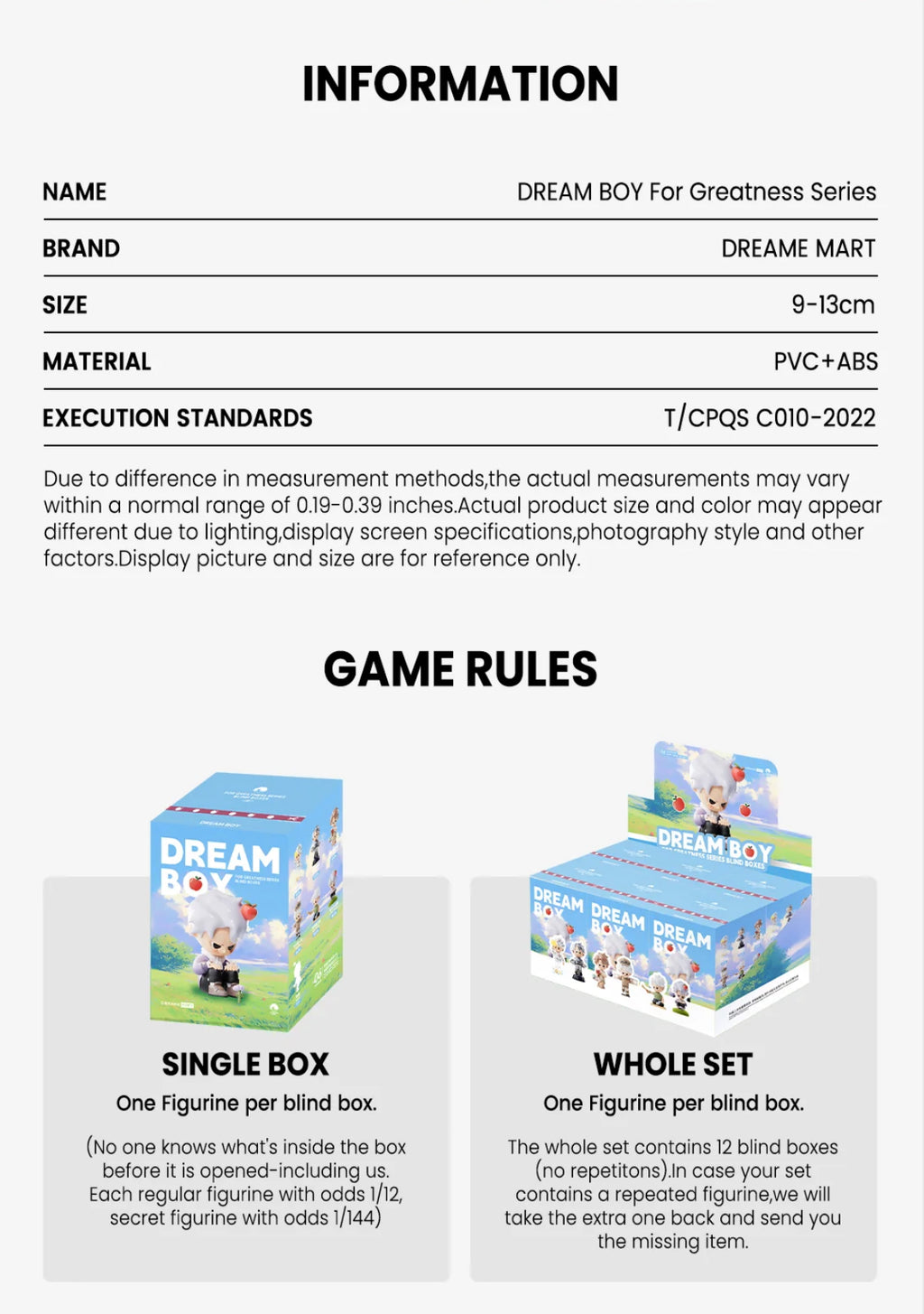 DREAM BOY BLIND BOXES- GREATNESS SERIES ACTION FIGURES