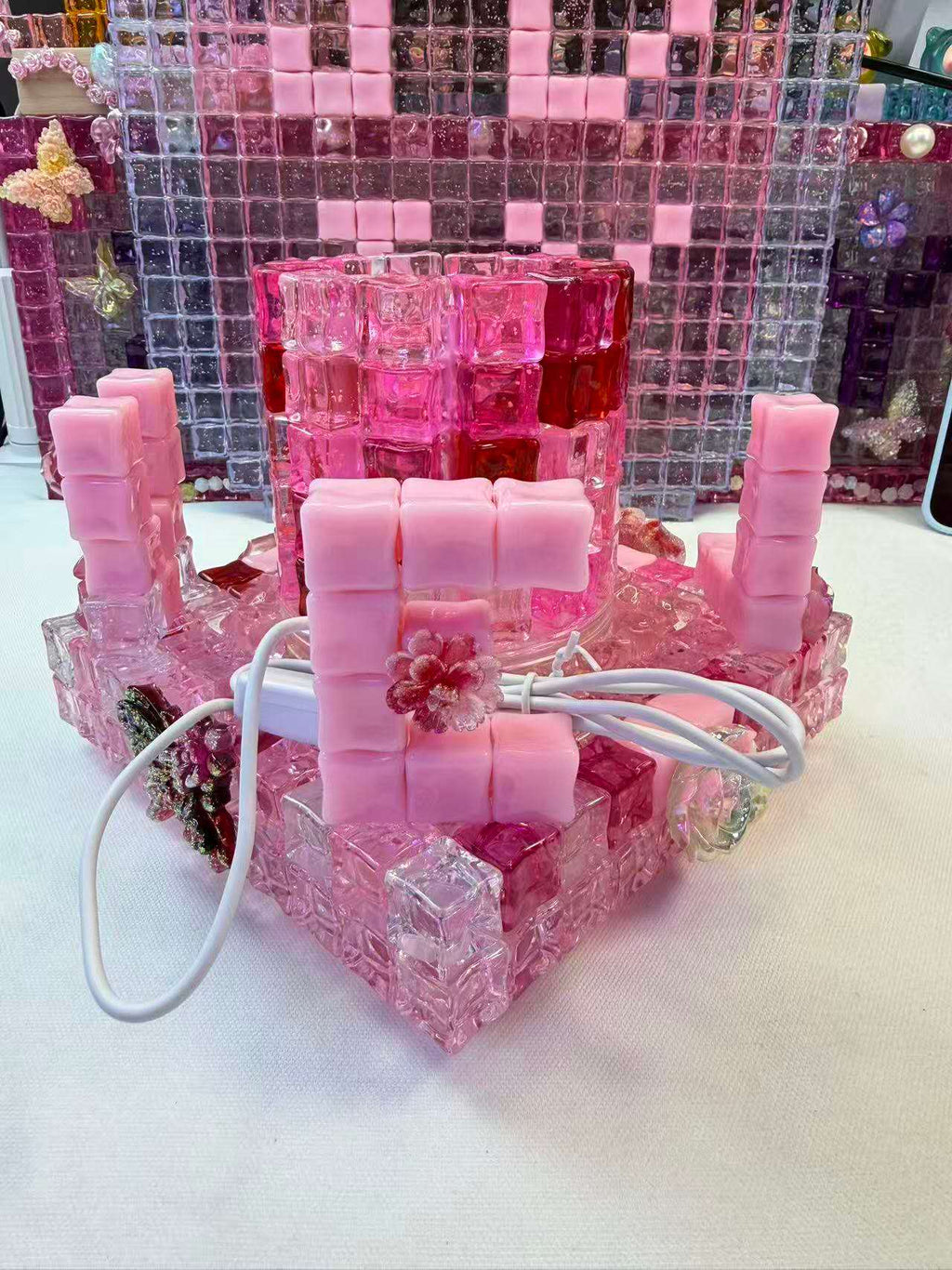 Turnable Pen holder / brush holder with Ice cube- Creamy Color