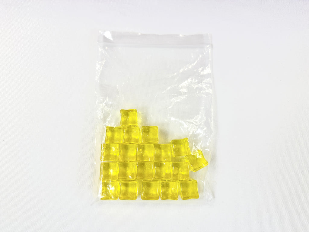 Glowing Resin Fake Ice Cubes - Gold Color Acrylic Decorative Props for DIY Crafts, Vases, & Home Decor - Realistic & Reusable 20pcs - 18x18x18mm