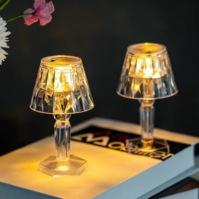 Crystal-Style LED Table Lamp – Modern Touch Control Night Light for DIY
