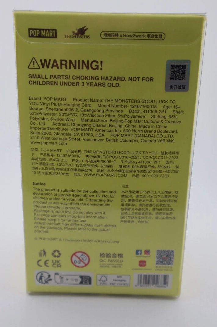 AUTHENTIC POP MART LABUBU - GOOD LUCK TO YOU (Thailand Exclusive)(Limited Edition) Vinyl Plush